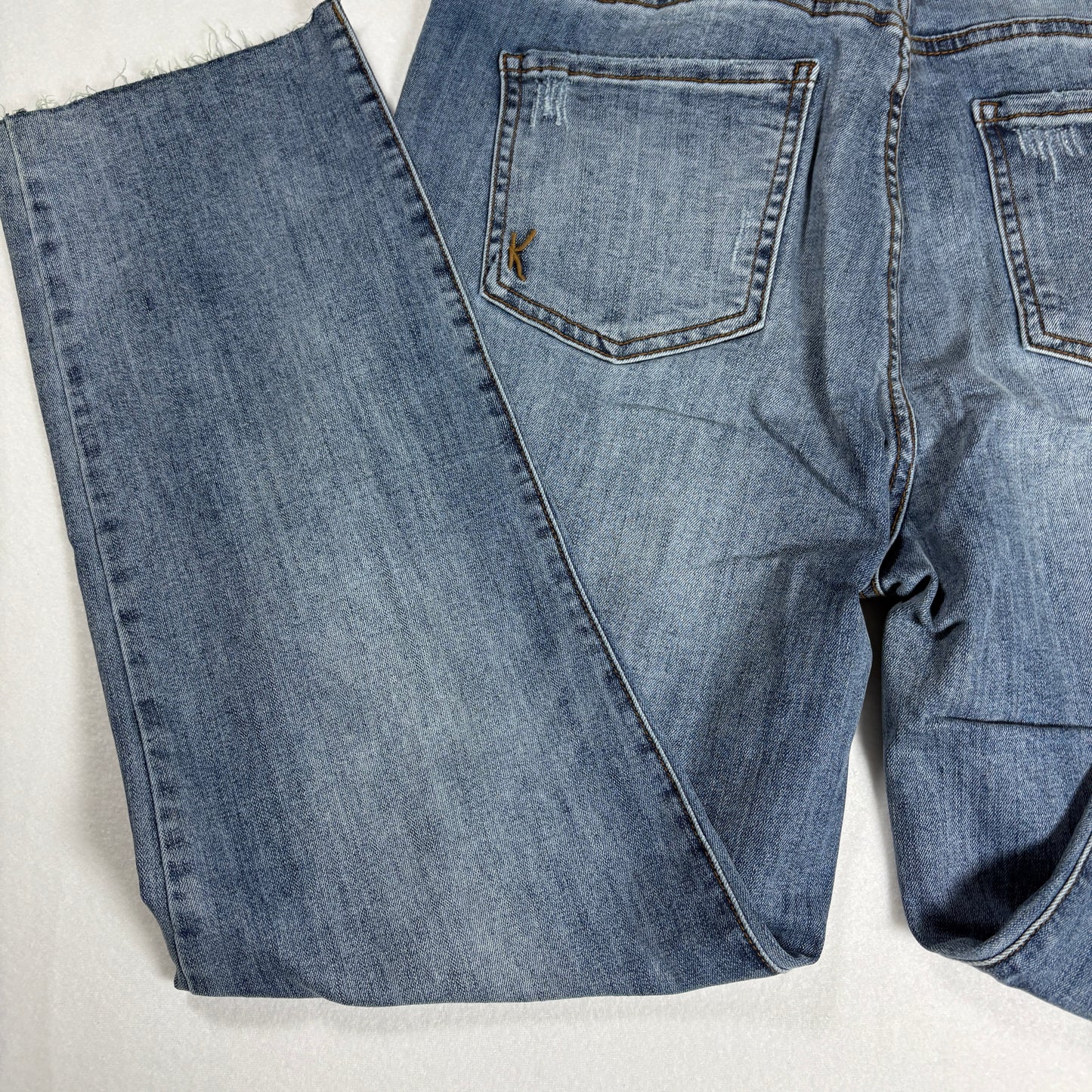 KUT from the Kloth Jeans Women’s 12 Katy High Rise Straight Leg Ankle Blue NWT