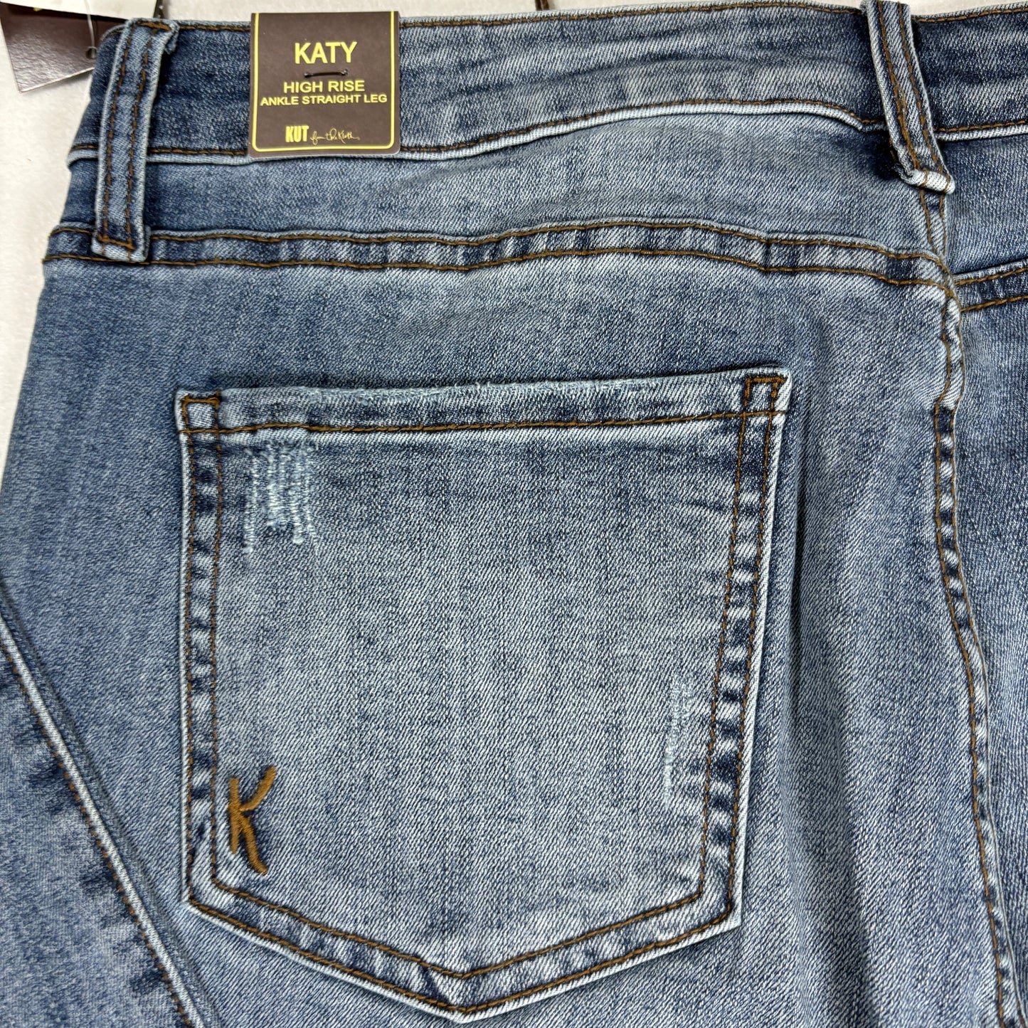 KUT from the Kloth Jeans Women’s 12 Katy High Rise Straight Leg Ankle Blue NWT