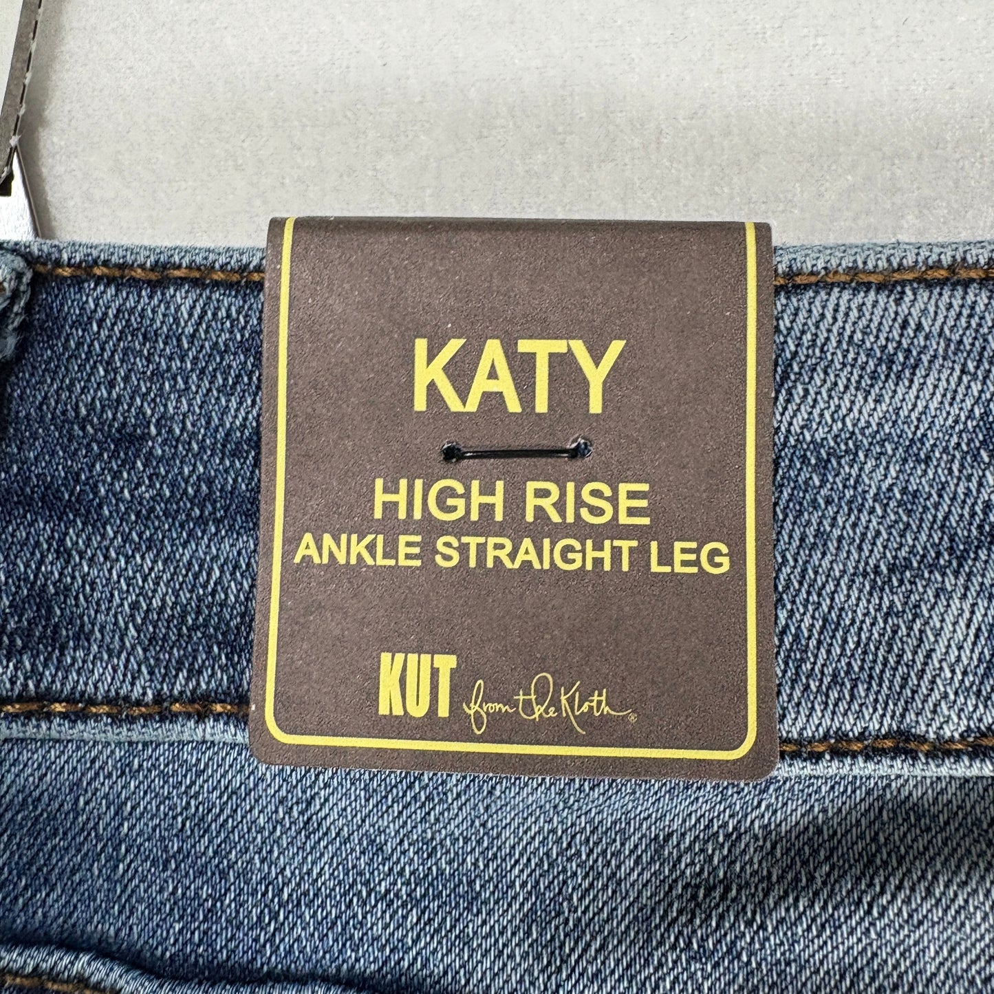 KUT from the Kloth Jeans Women’s 12 Katy High Rise Straight Leg Ankle Blue NWT