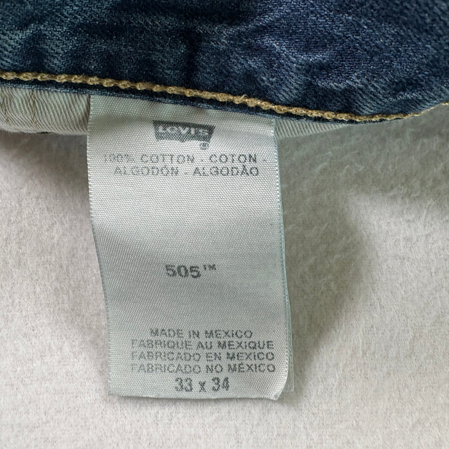 Levi’s Mens 505 Jeans 33x34 Blue Straight Leg Denim Vintage Y2K Workwear