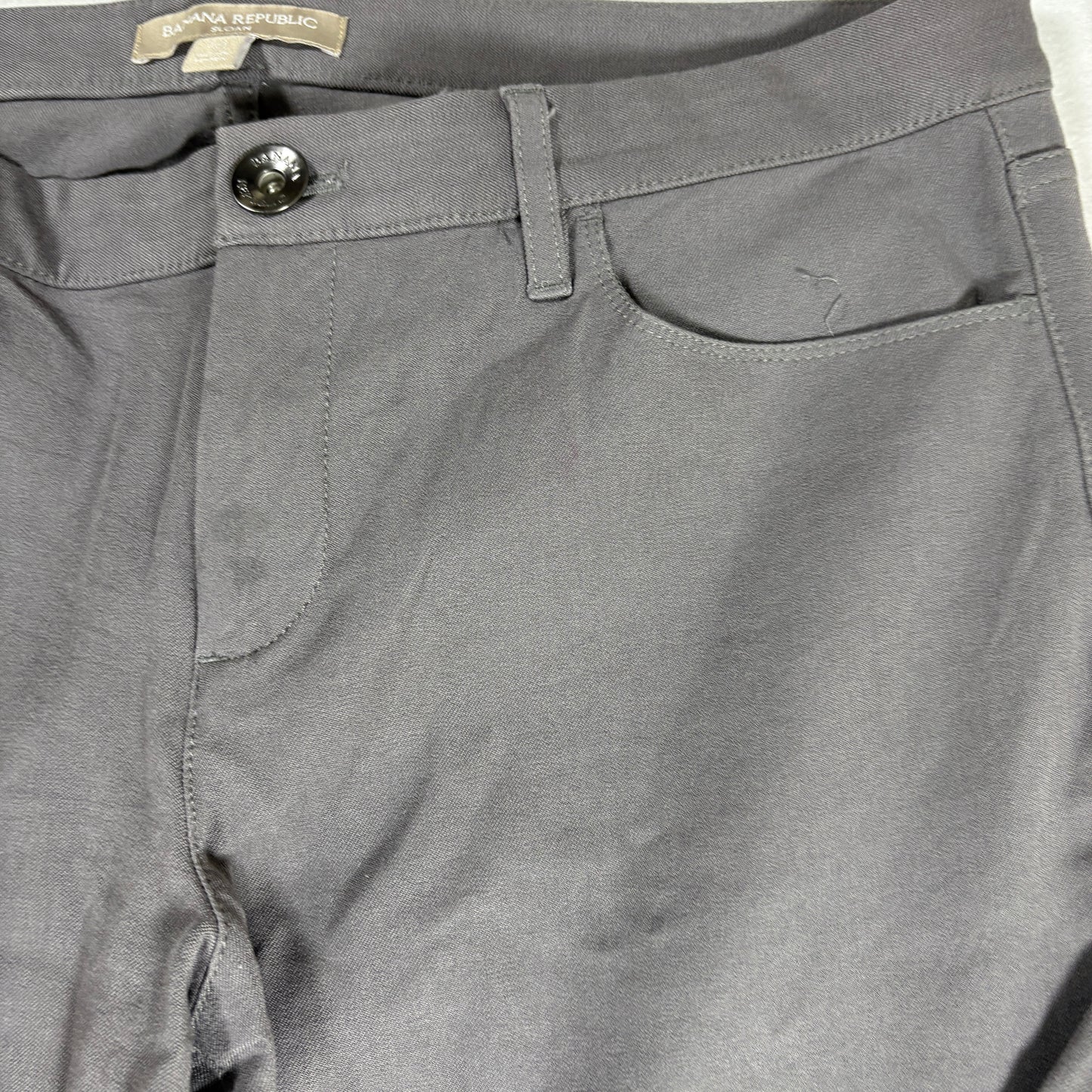 Banana Republic Sloan Pants Women’s 10 Gray Slim Straight Work Career Stretch