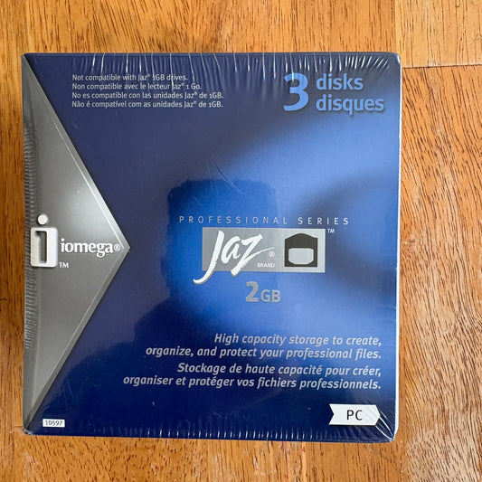 Iomega Jaz 2GB Disks 3 Pack Professional Series PC Backup Storage Media Sealed