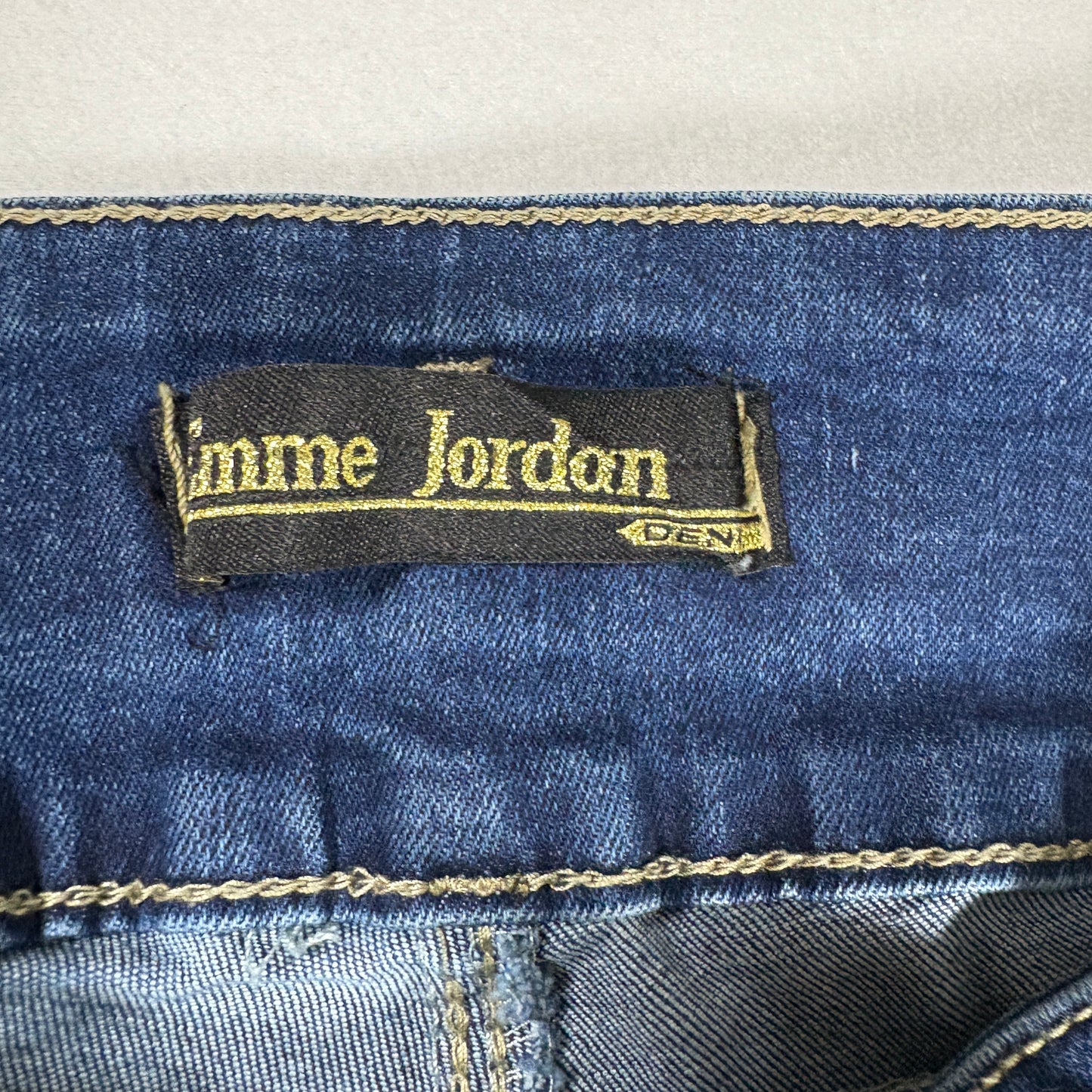 Emme Jordan Denim Jeans Women’s 15 Dark Wash Skinny Mid Rise Stretch Triple Button