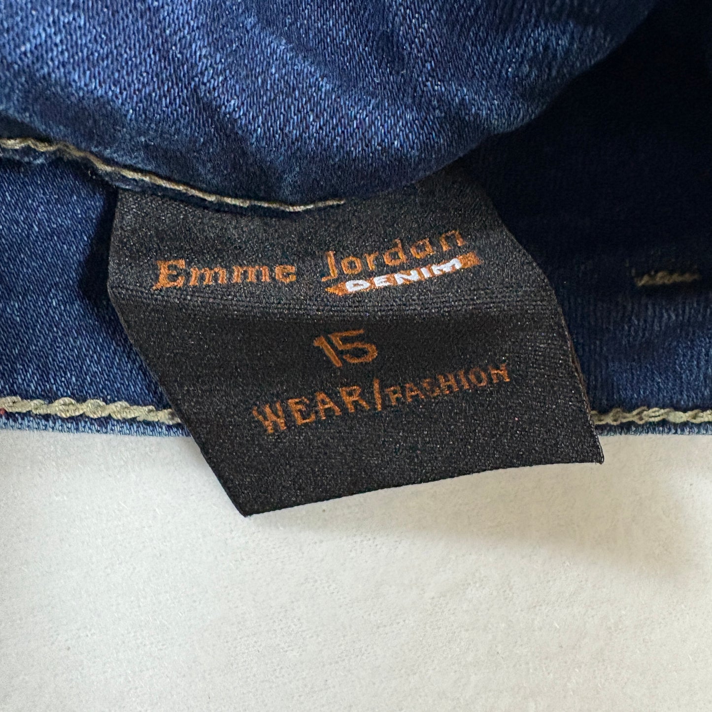 Emme Jordan Denim Jeans Women’s 15 Dark Wash Skinny Mid Rise Stretch Triple Button