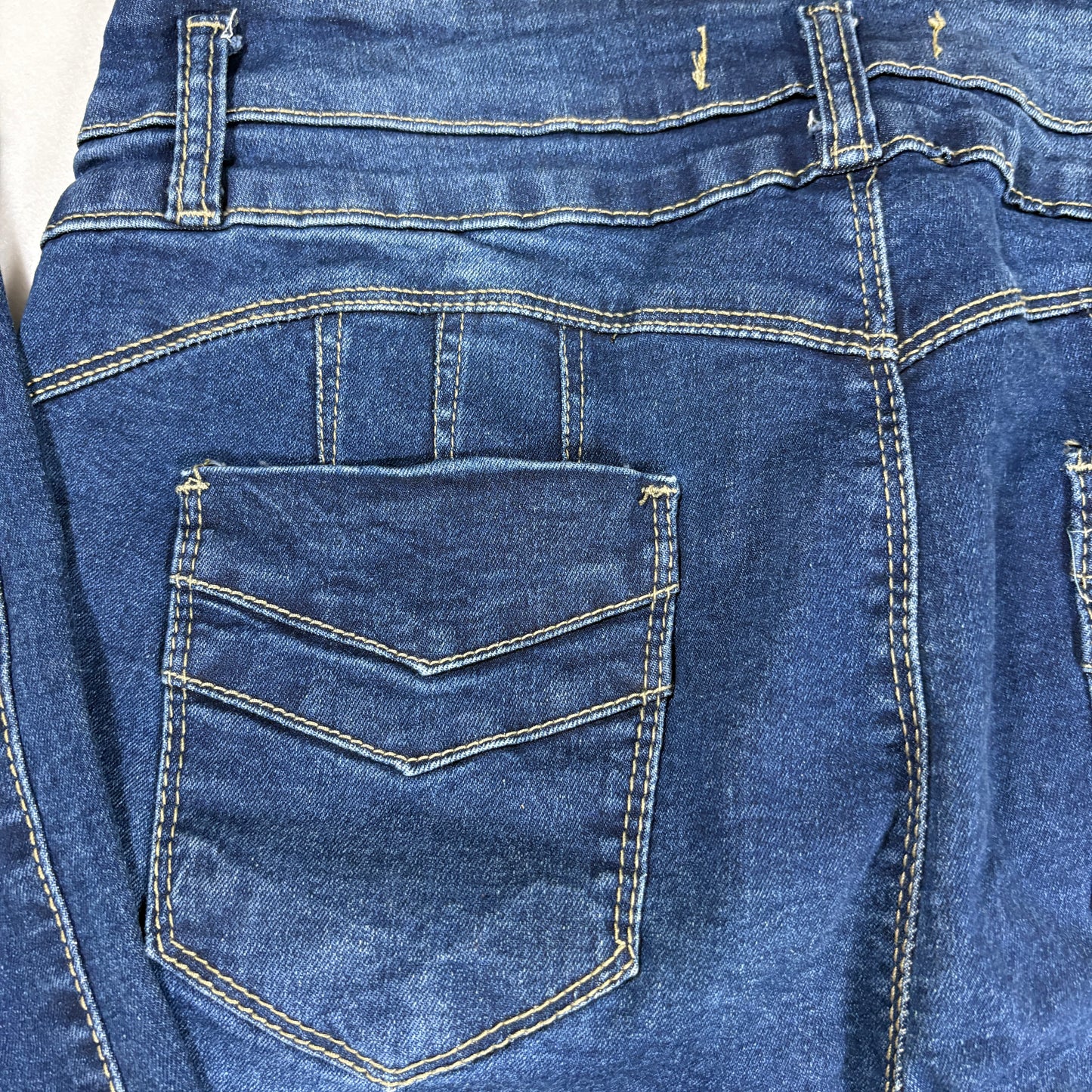 Emme Jordan Denim Jeans Women’s 15 Dark Wash Skinny Mid Rise Stretch Triple Button