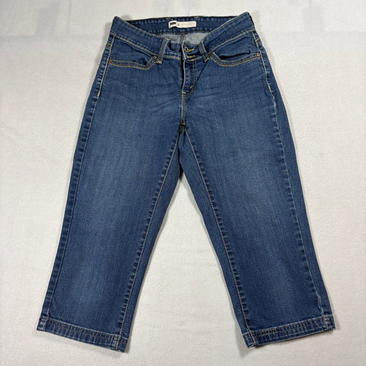 Levi’s 515 Jeans Womens Size 6 Blue Mid Rise Stretch Denim Capri Cropped Pants