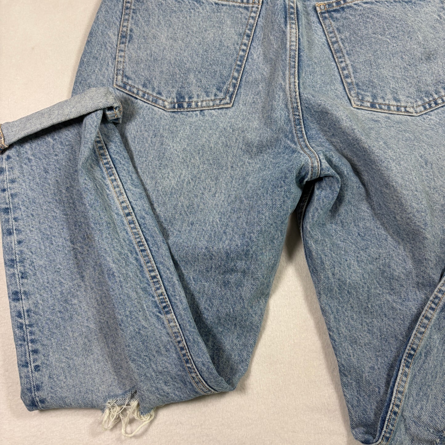 Zara Womens Jeans Size 8 Distressed Ripped Baggy Mom Fit Blue Denim Y2K Grunge