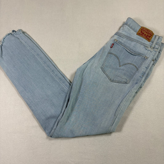 Levi’s Womens 724 High Rise Straight Jeans 29 Light Wash Distressed Y2K Grunge