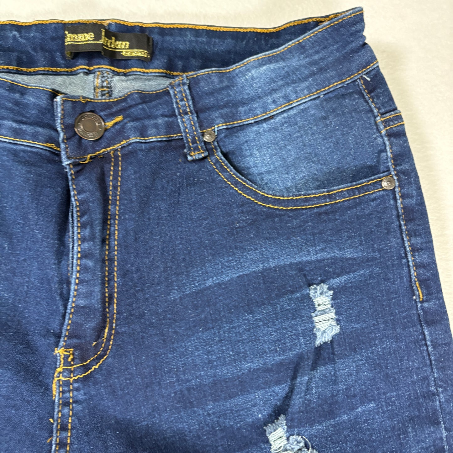 Emme Jordan Denim Jeans Women’s 15 Dark Wash Distressed Ripped Skinny Stretch