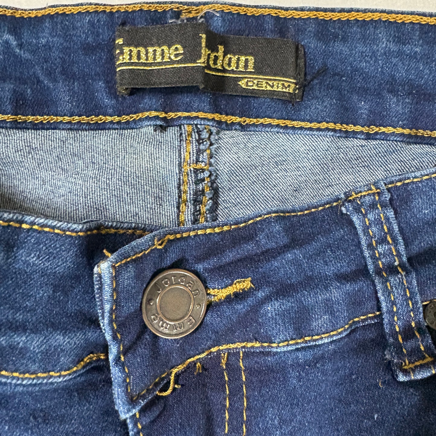 Emme Jordan Denim Jeans Women’s 15 Dark Wash Distressed Ripped Skinny Stretch