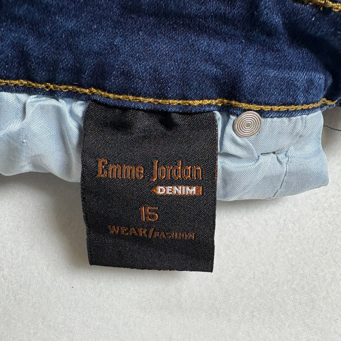 Emme Jordan Denim Jeans Women’s 15 Dark Wash Distressed Ripped Skinny Stretch