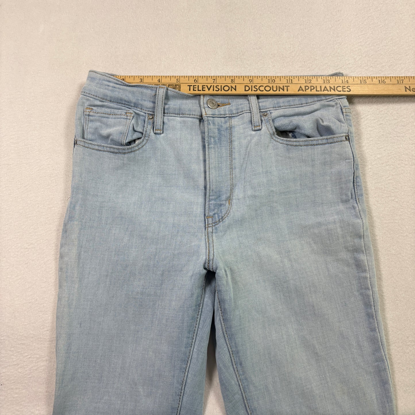 Levi’s Womens 724 High Rise Straight Jeans 29 Light Wash Distressed Y2K Grunge