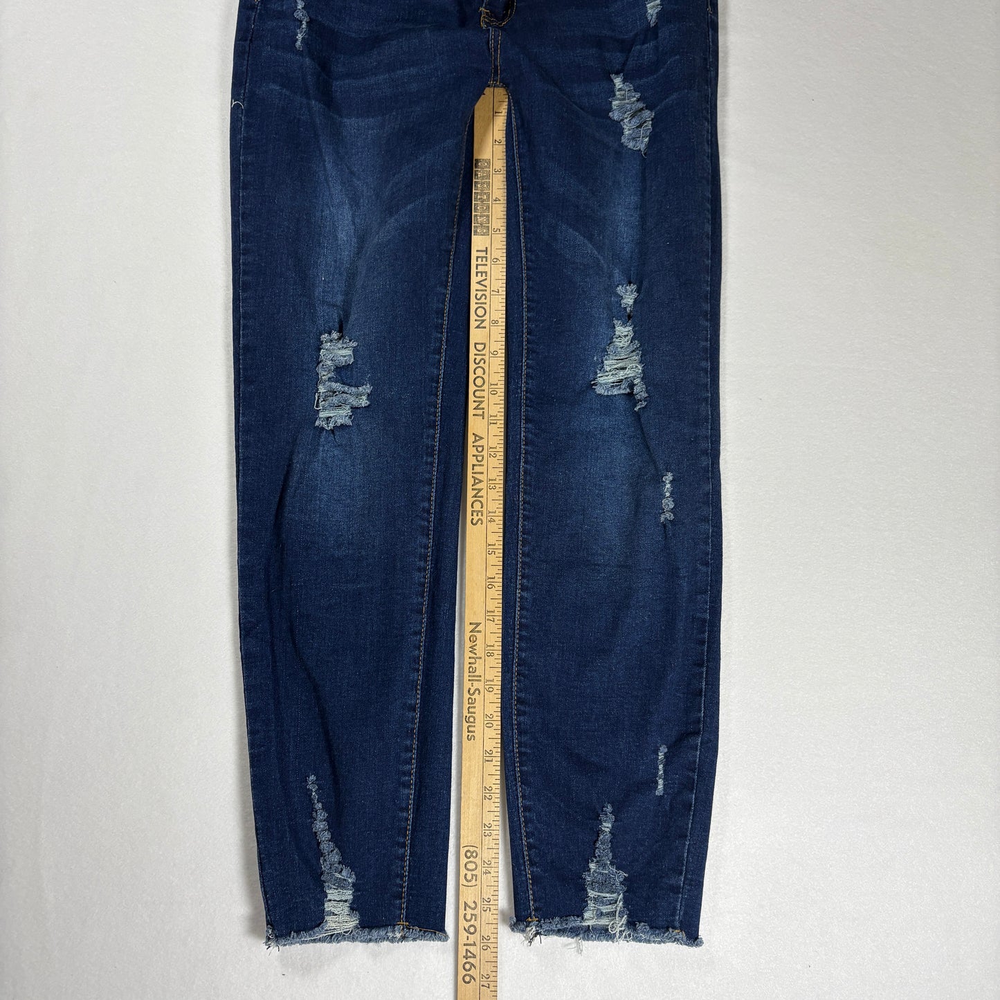 Emme Jordan Denim Jeans Women’s 15 Dark Wash Distressed Ripped Skinny Stretch