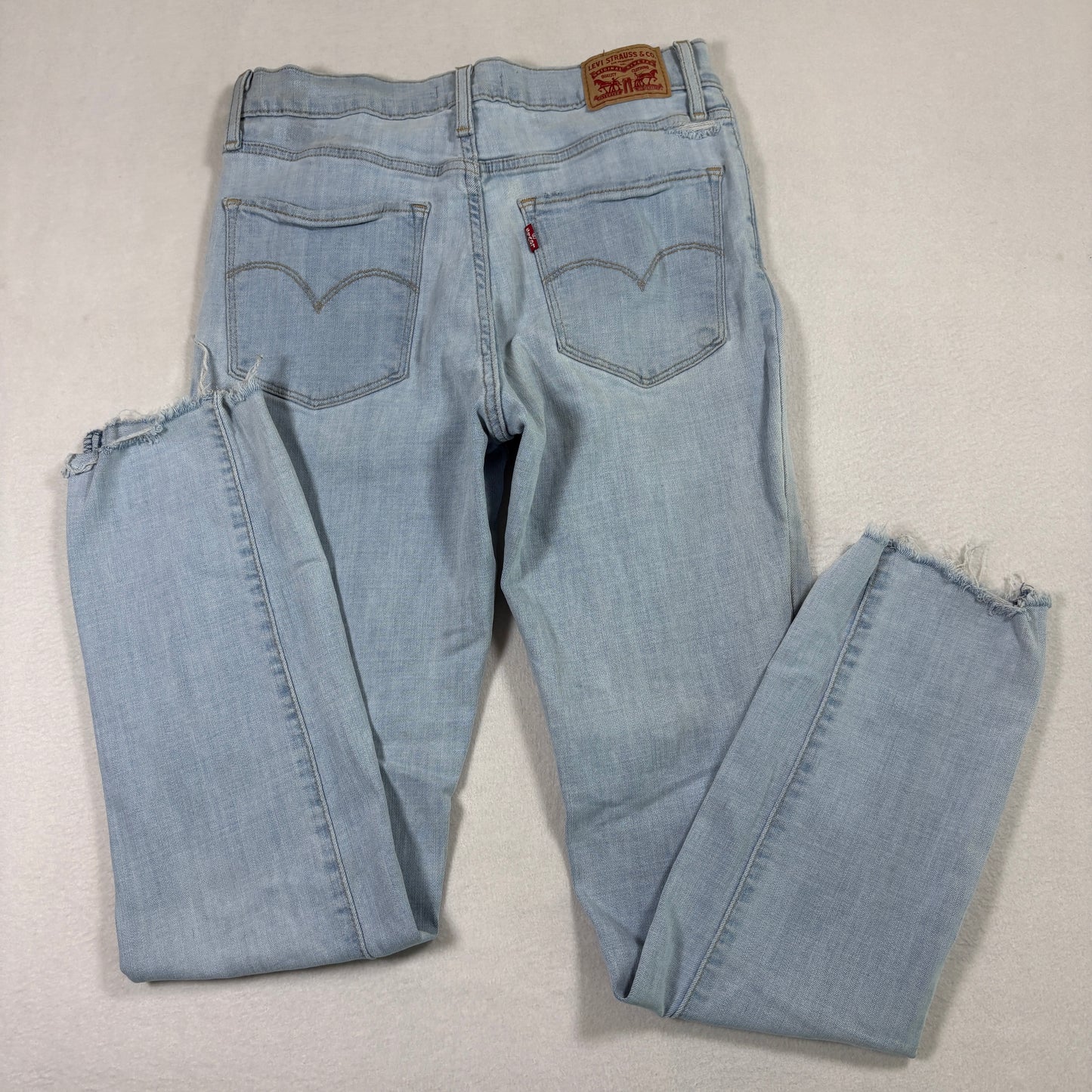 Levi’s Womens 724 High Rise Straight Jeans 29 Light Wash Distressed Y2K Grunge