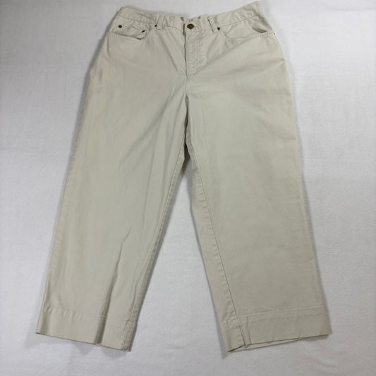 Jones Sport Pants Womens Size 10 Cream Stretch Casual Vintage Chic Modern FitX Y