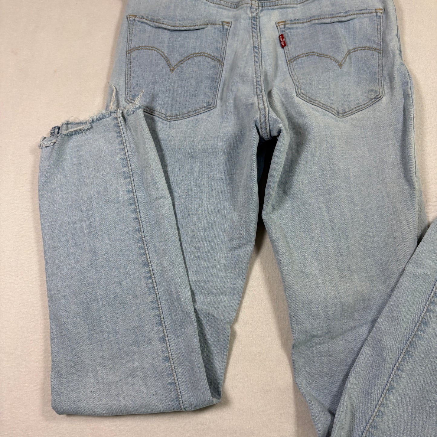 Levi’s Womens 724 High Rise Straight Jeans 29 Light Wash Distressed Y2K Grunge