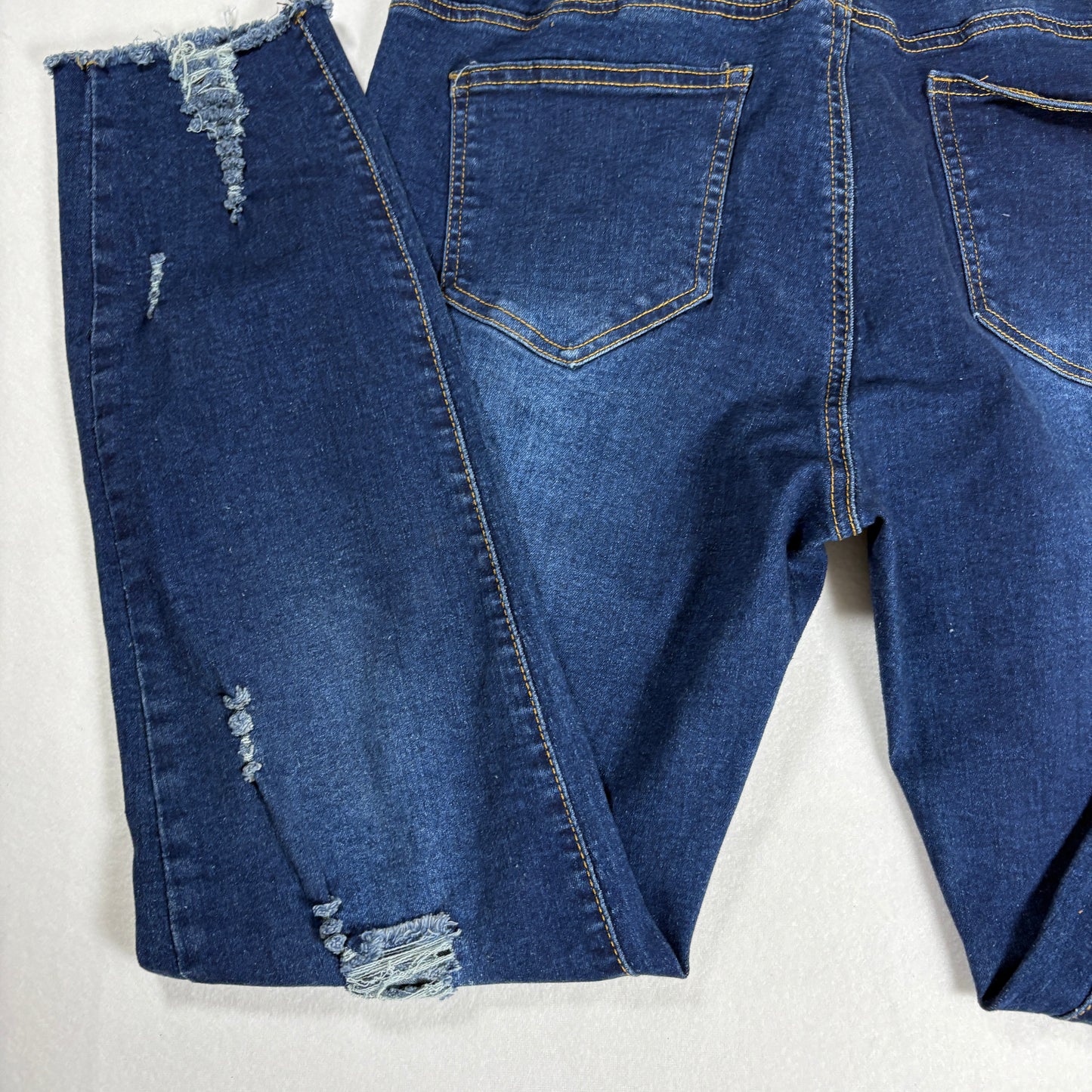 Emme Jordan Denim Jeans Women’s 15 Dark Wash Distressed Ripped Skinny Stretch