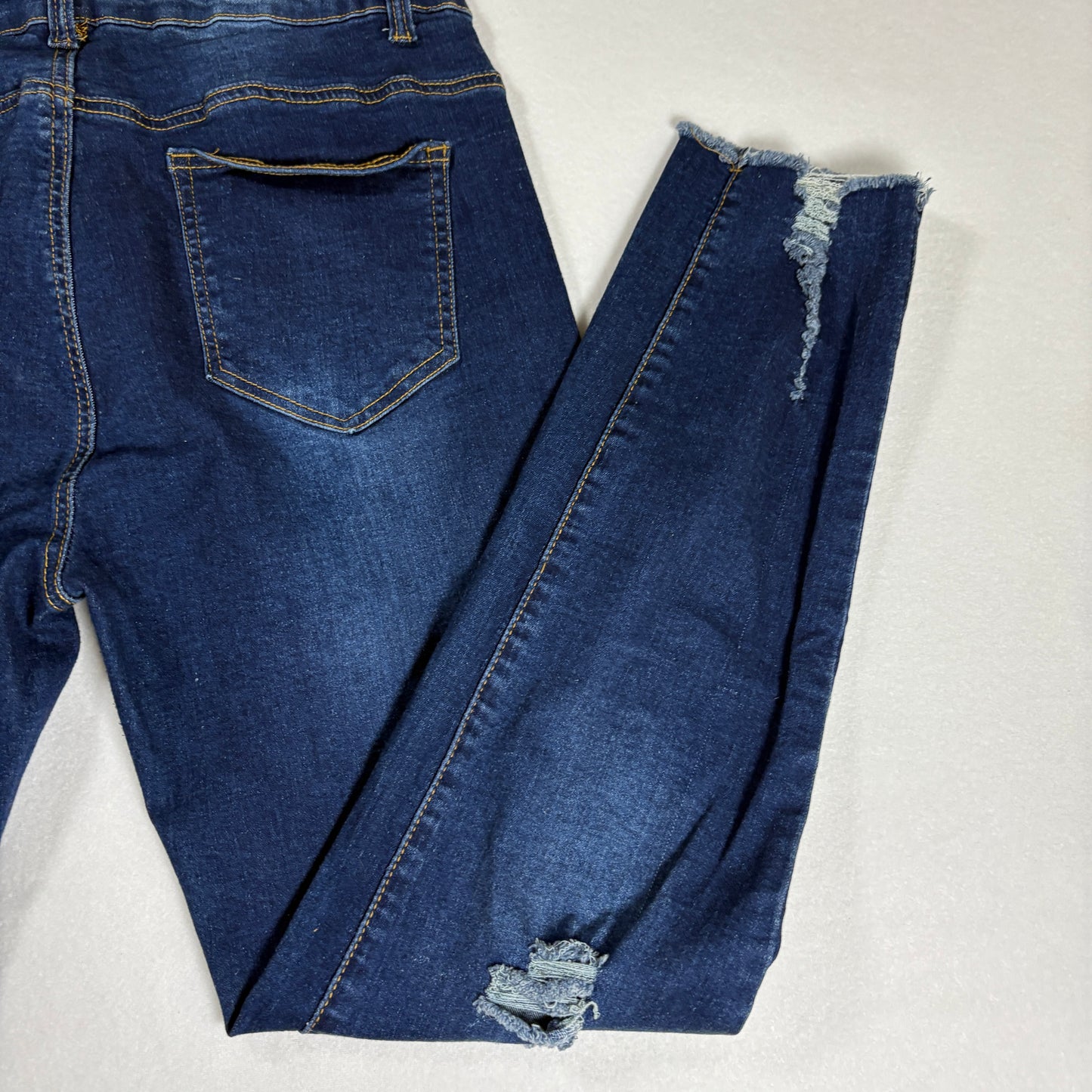 Emme Jordan Denim Jeans Women’s 15 Dark Wash Distressed Ripped Skinny Stretch