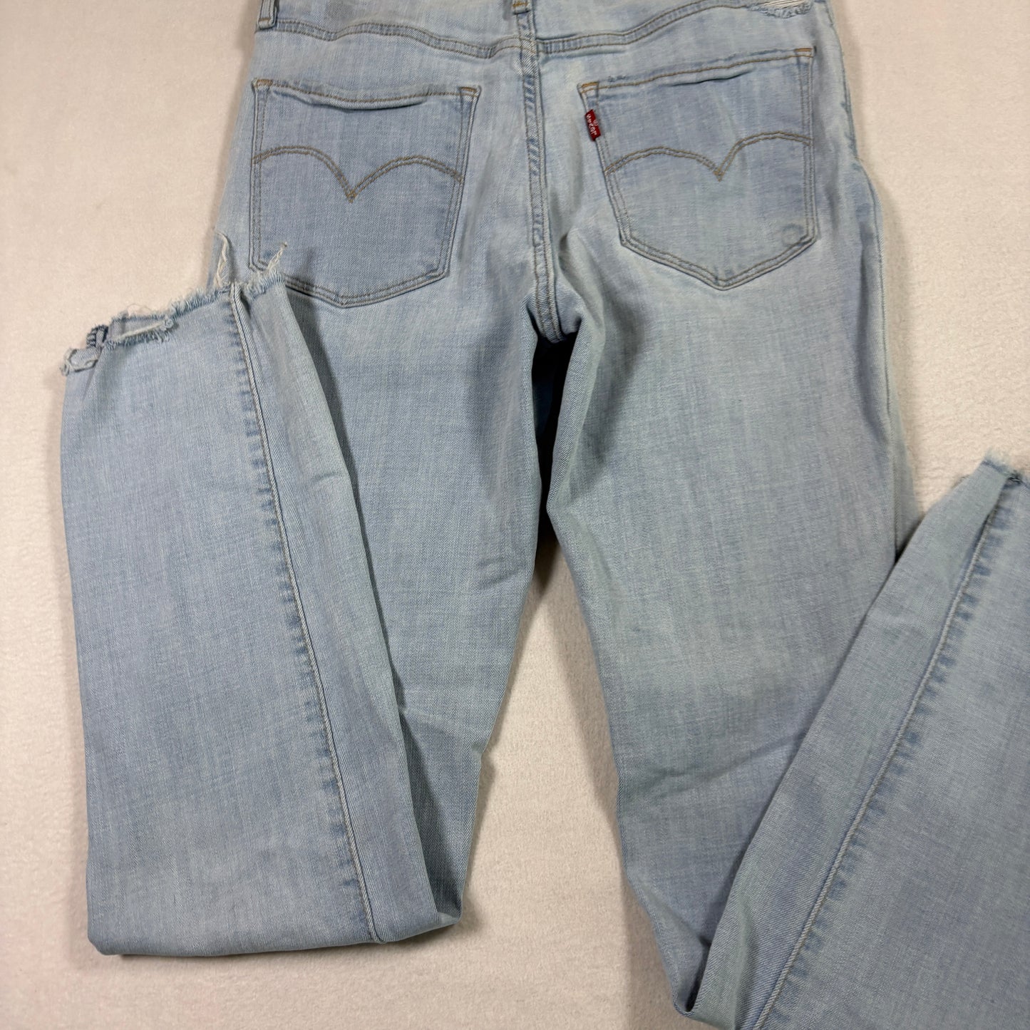 Levi’s Womens 724 High Rise Straight Jeans 29 Light Wash Distressed Y2K Grunge