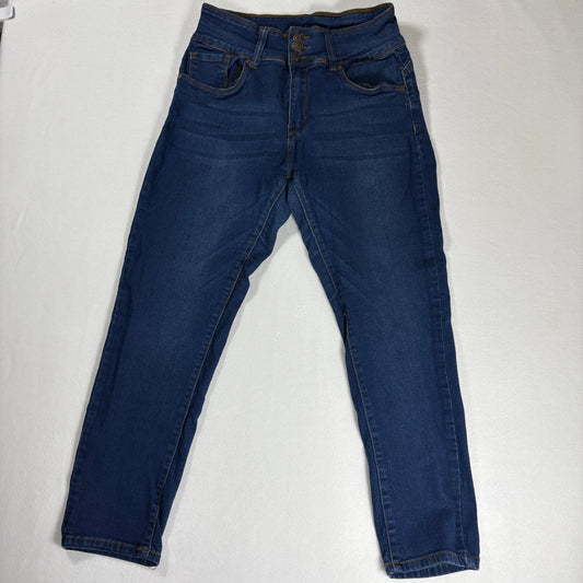 Bamboo Jeans Women’s 13/14 Dark Wash Skinny High Rise Stretch Denim Pants USA