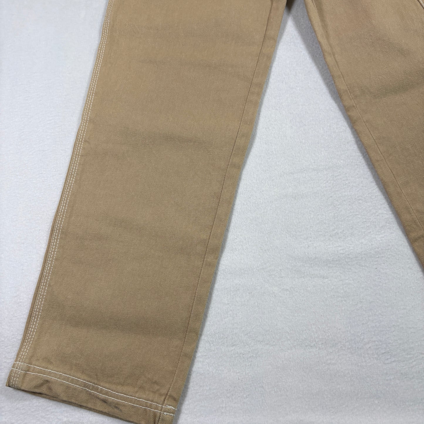 Slam Ups Mens Carpenter Pants 12x26 Tan Khaki Workwear Utility Pockets Y2K