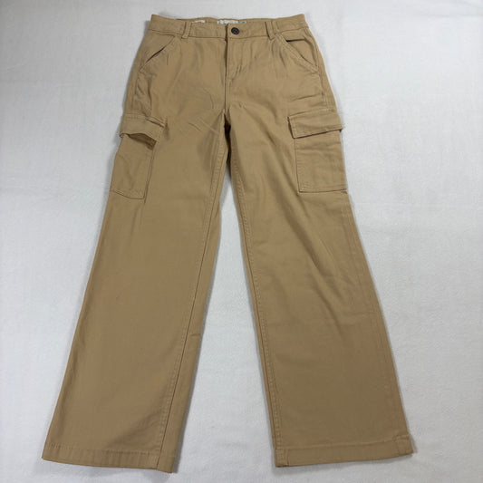 Lucky Brand Cargo Pants Womens Size 12 Khaki High Waist Wide Leg Y2K Vintage Y2K