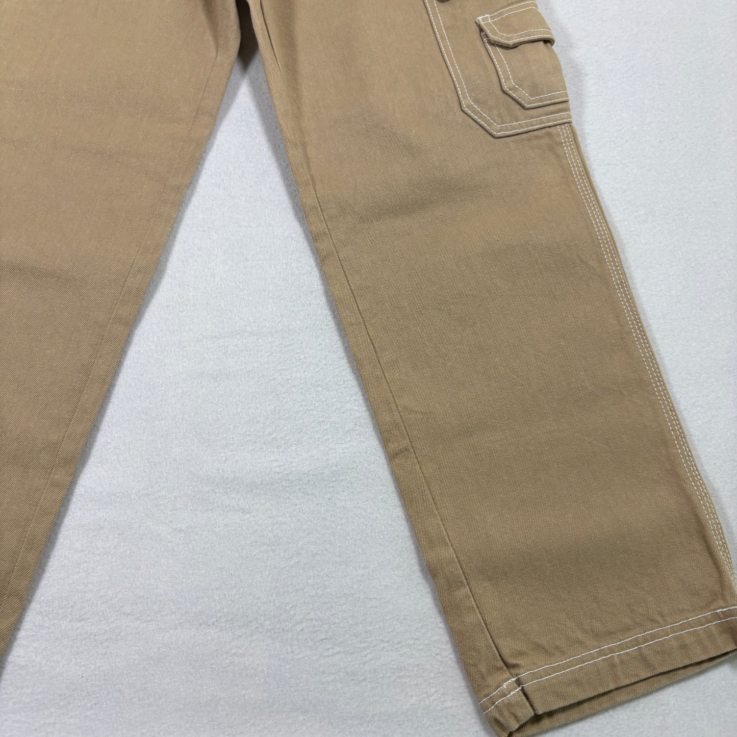 Slam Ups Mens Carpenter Pants 12x26 Tan Khaki Workwear Utility Pockets Y2K