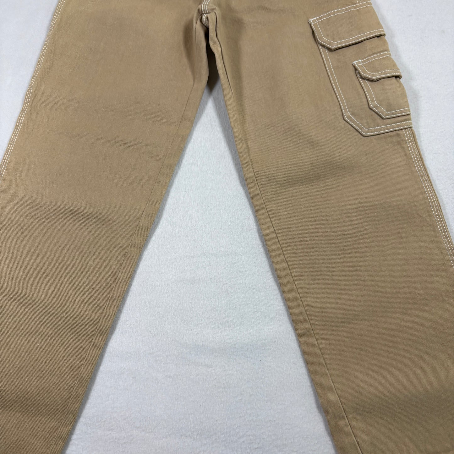 Slam Ups Mens Carpenter Pants 12x26 Tan Khaki Workwear Utility Pockets Y2K