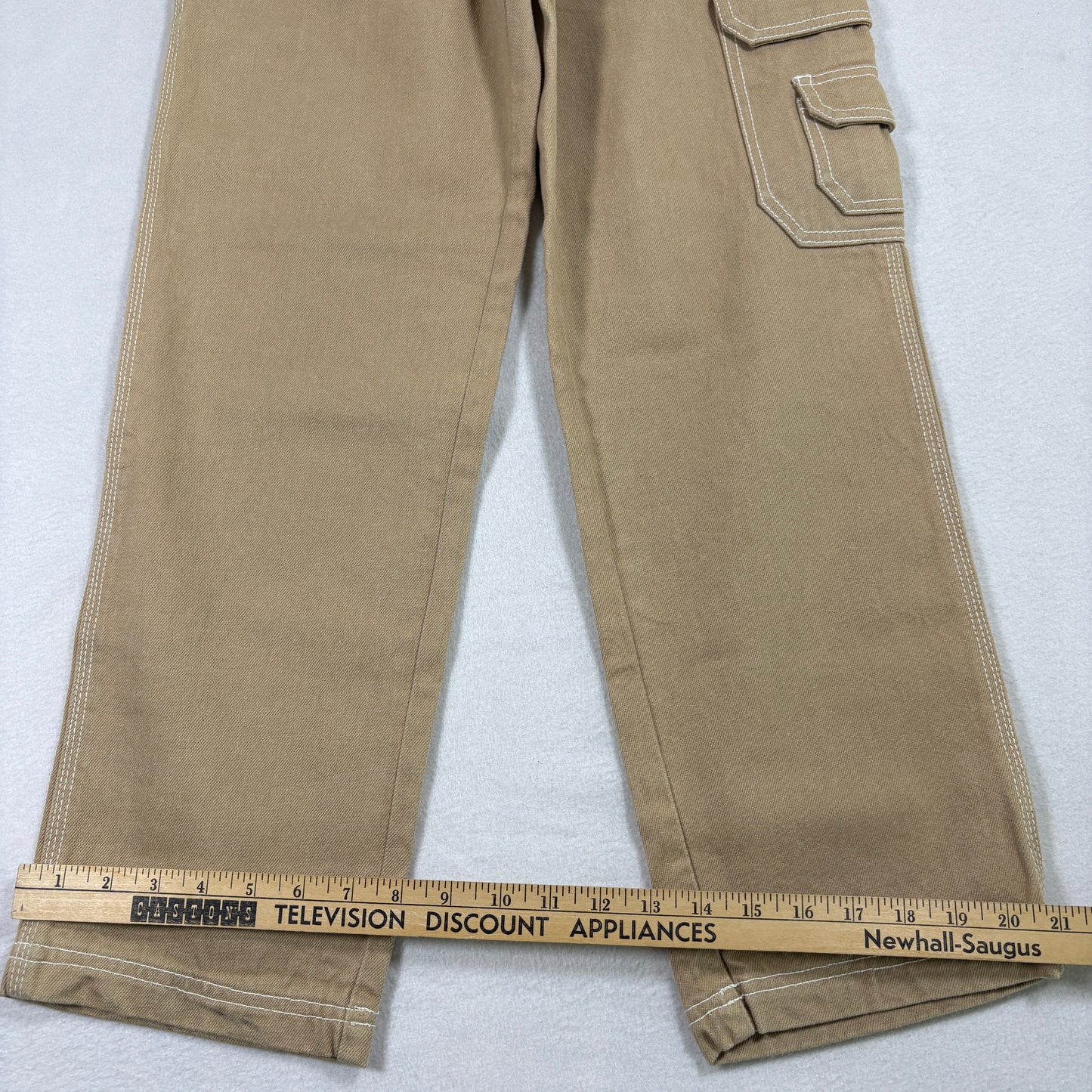 Slam Ups Mens Carpenter Pants 12x26 Tan Khaki Workwear Utility Pockets Y2K