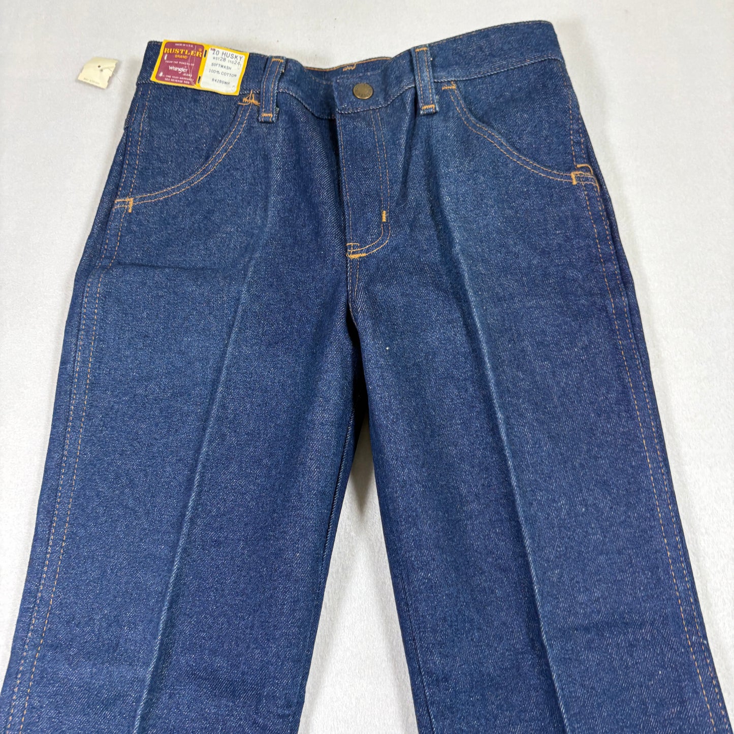 VTG Rustler by Wrangler Boys 10 Husky Jeans USA Made 28x24 Deadstock NOS NWT