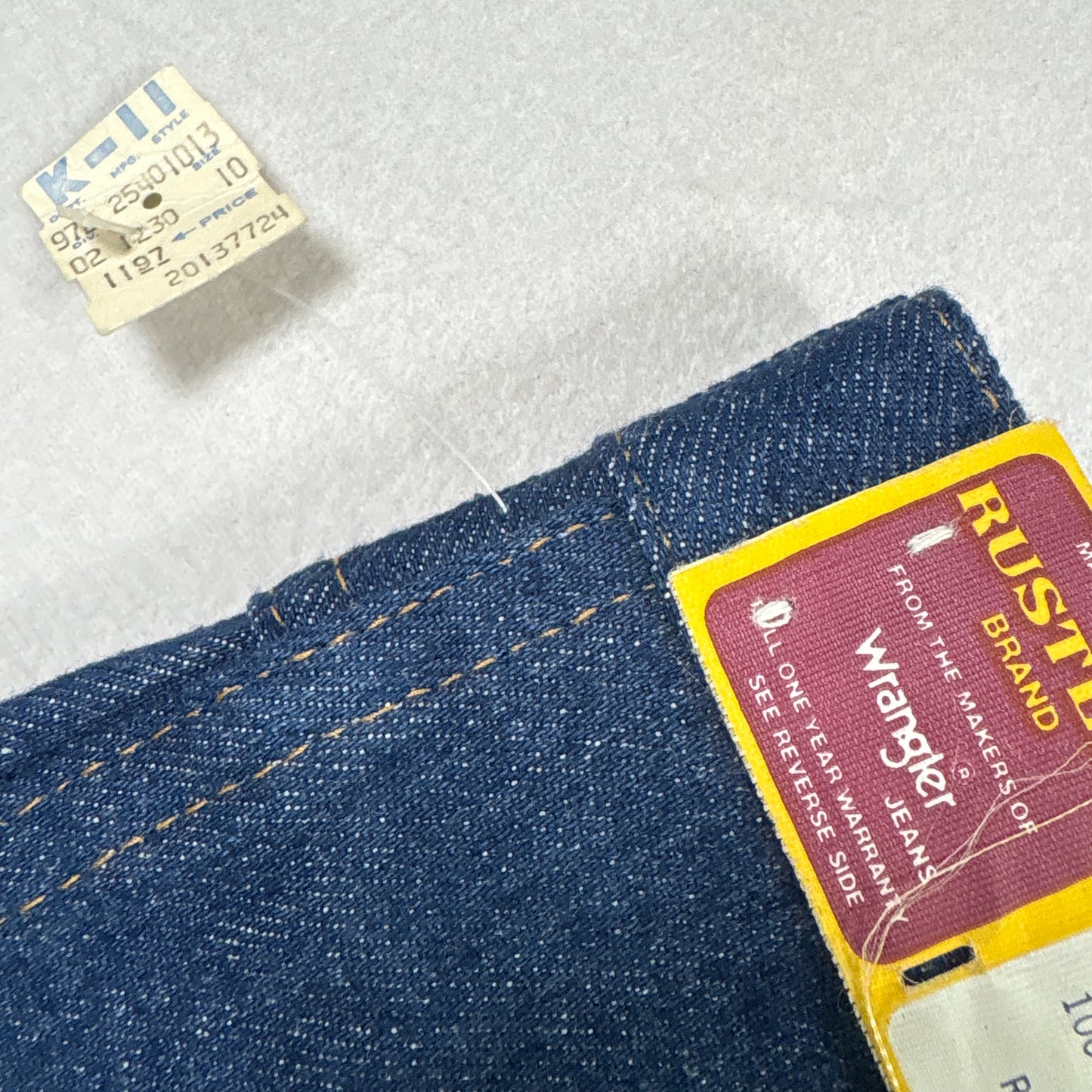 VTG Rustler by Wrangler Boys 10 Husky Jeans USA Made 28x24 Deadstock NOS NWT
