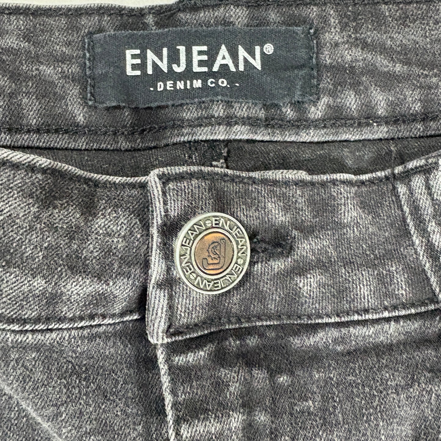 Enjean Denim Co Women’s Jeans Size 13 Black Wash Skinny Stretch Denim Pants