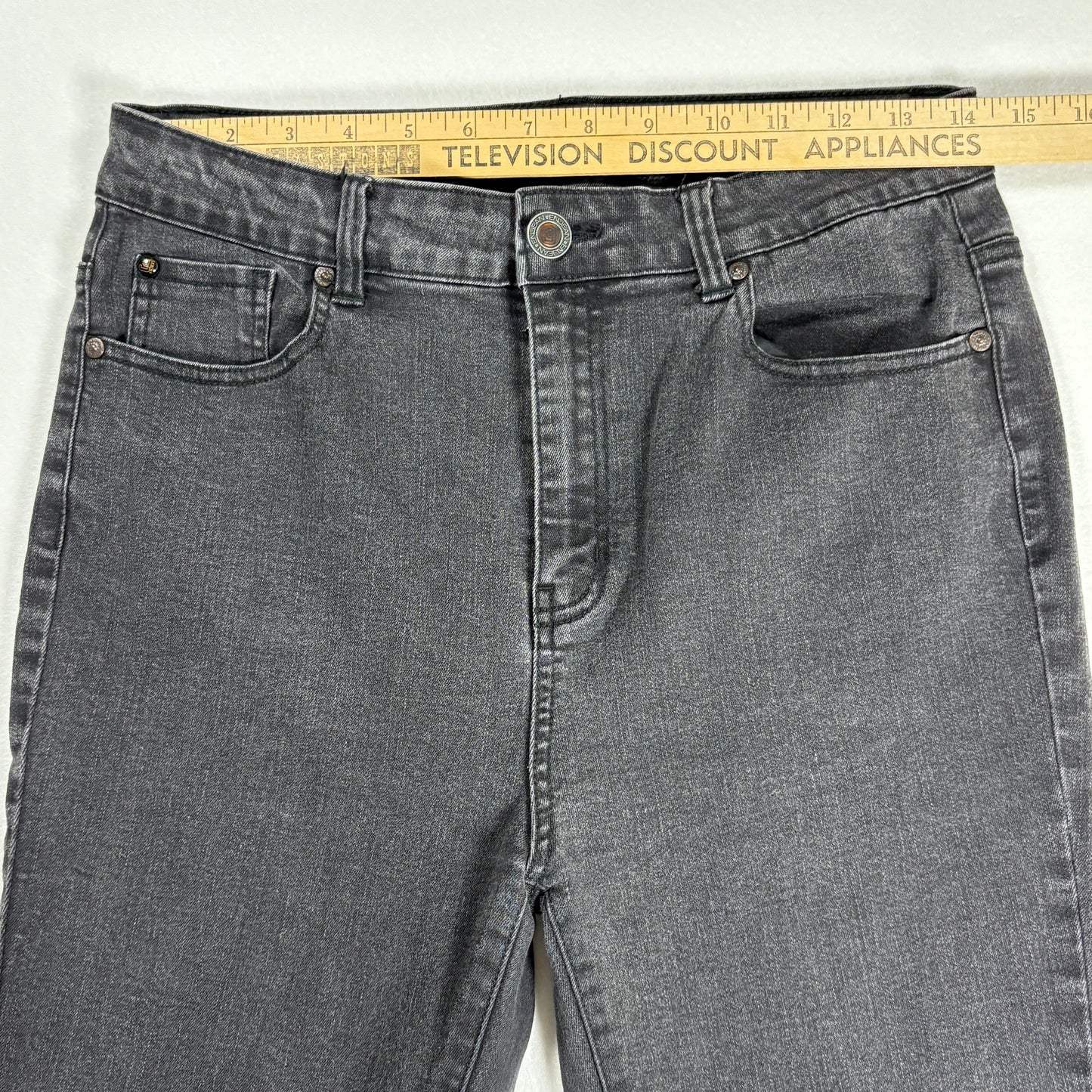 Enjean Denim Co Women’s Jeans Size 13 Black Wash Skinny Stretch Denim Pants