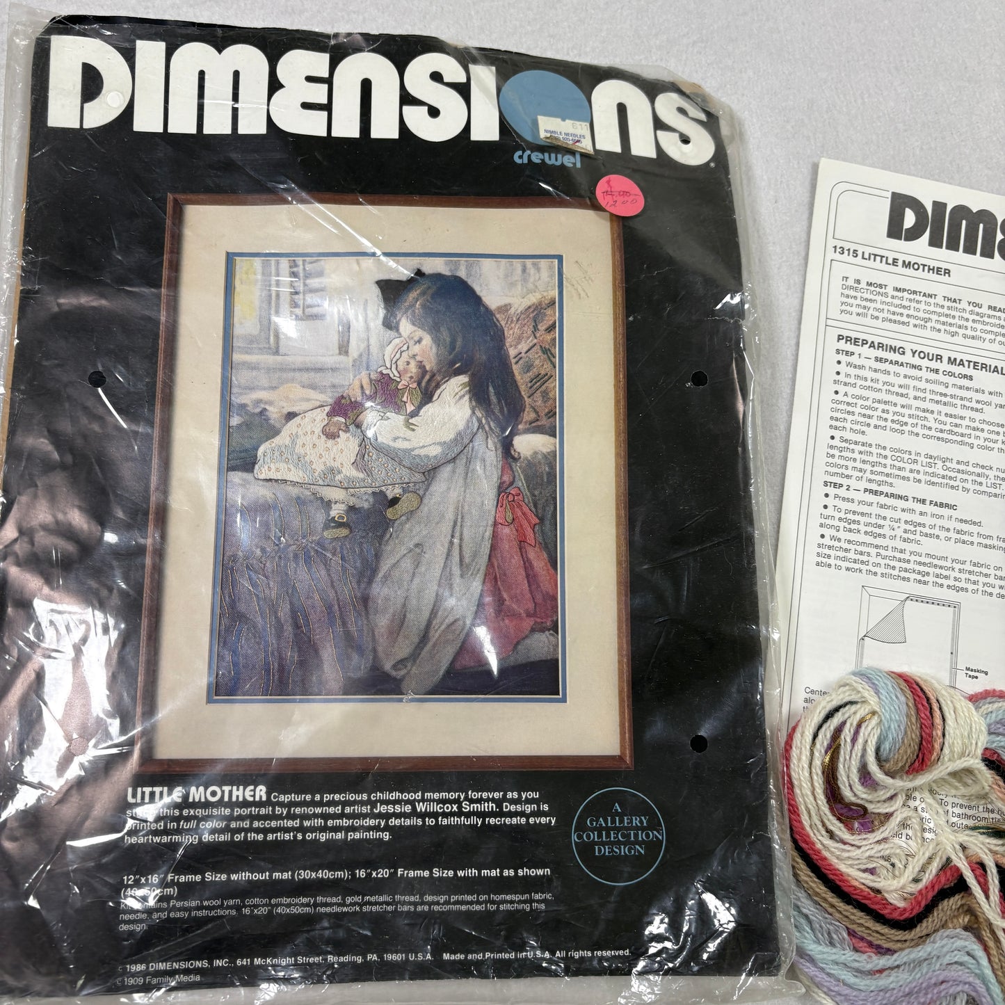 Dimensions Little Mother Crewel Embroidery Kit 1315 Vintage 1979 Complete