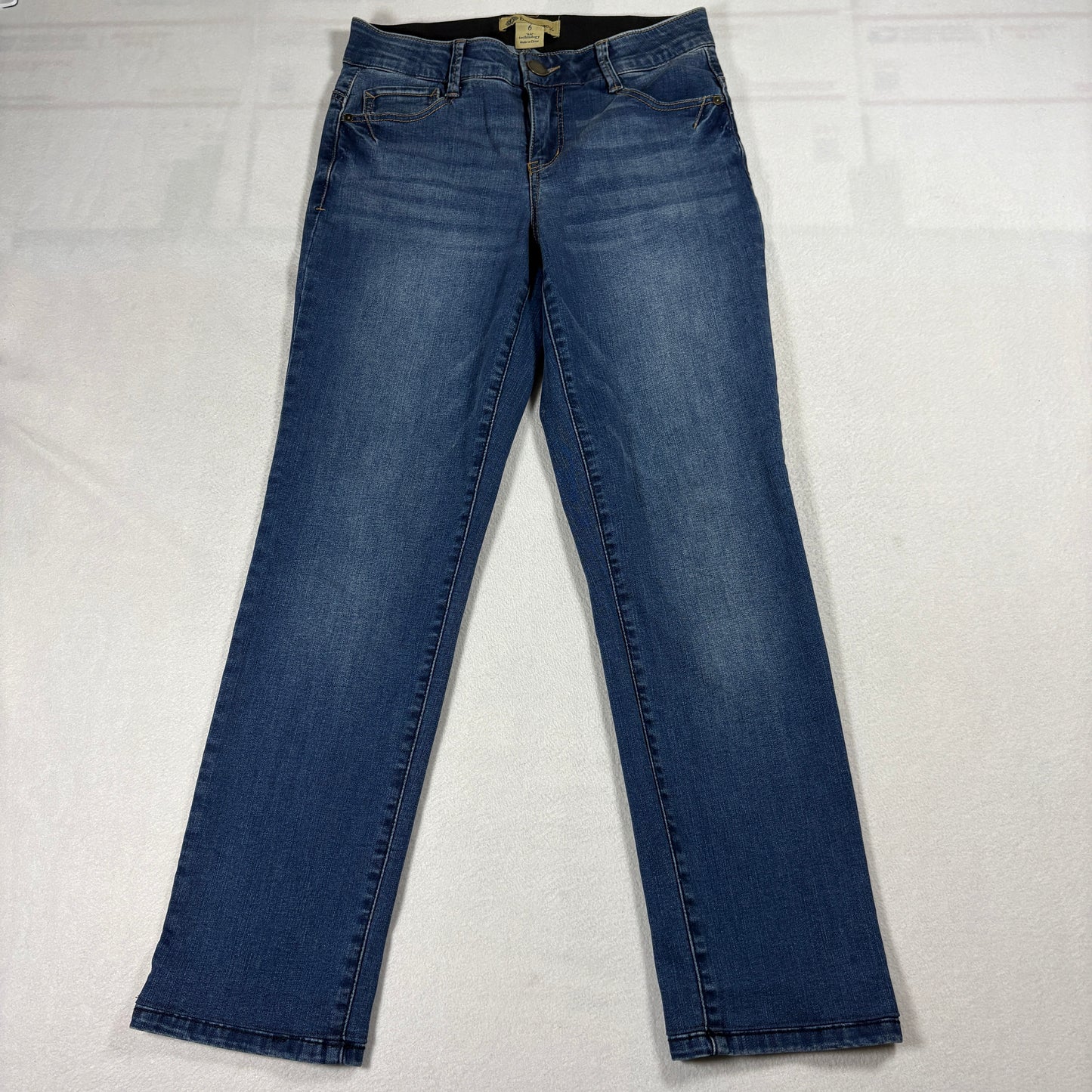 Democracy Ab Technology Womens Size 6 Blue Stretch Straight Leg Jeans Denim