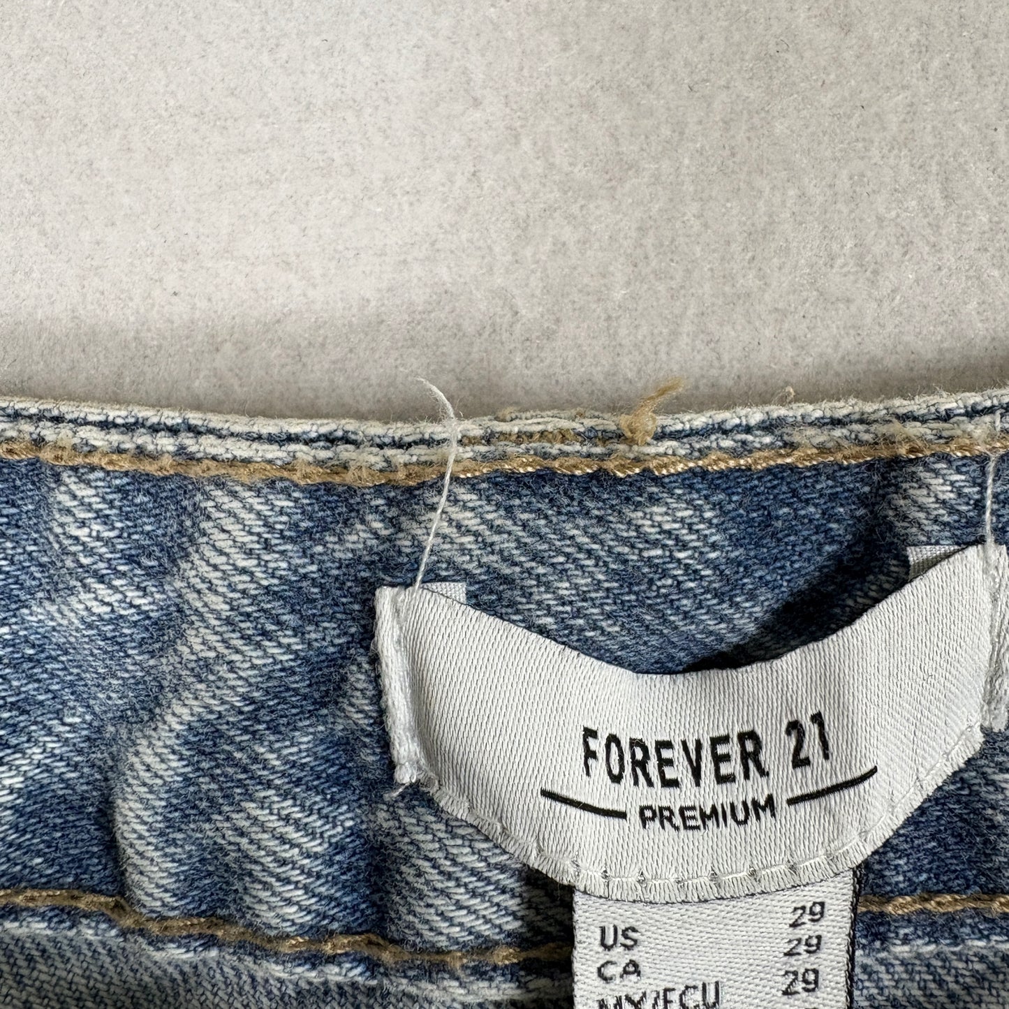 Forever 21 Womens Jeans 29 Y2K Baggy Cargo Bow Tie Flare Denim Grunge Distressed