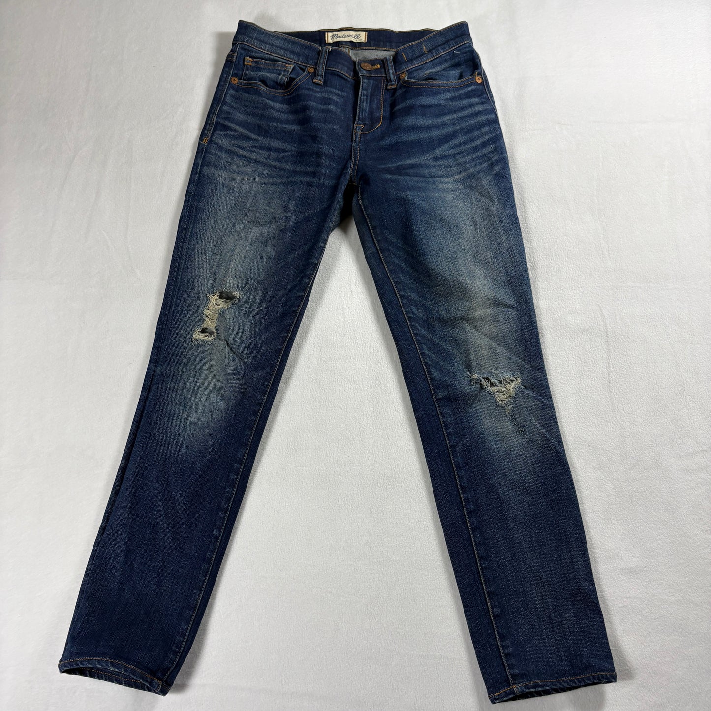 Madewell Jeans Womens Size 26 Blue Skinny Distressed Stretch Denim Y2K Retro Fit