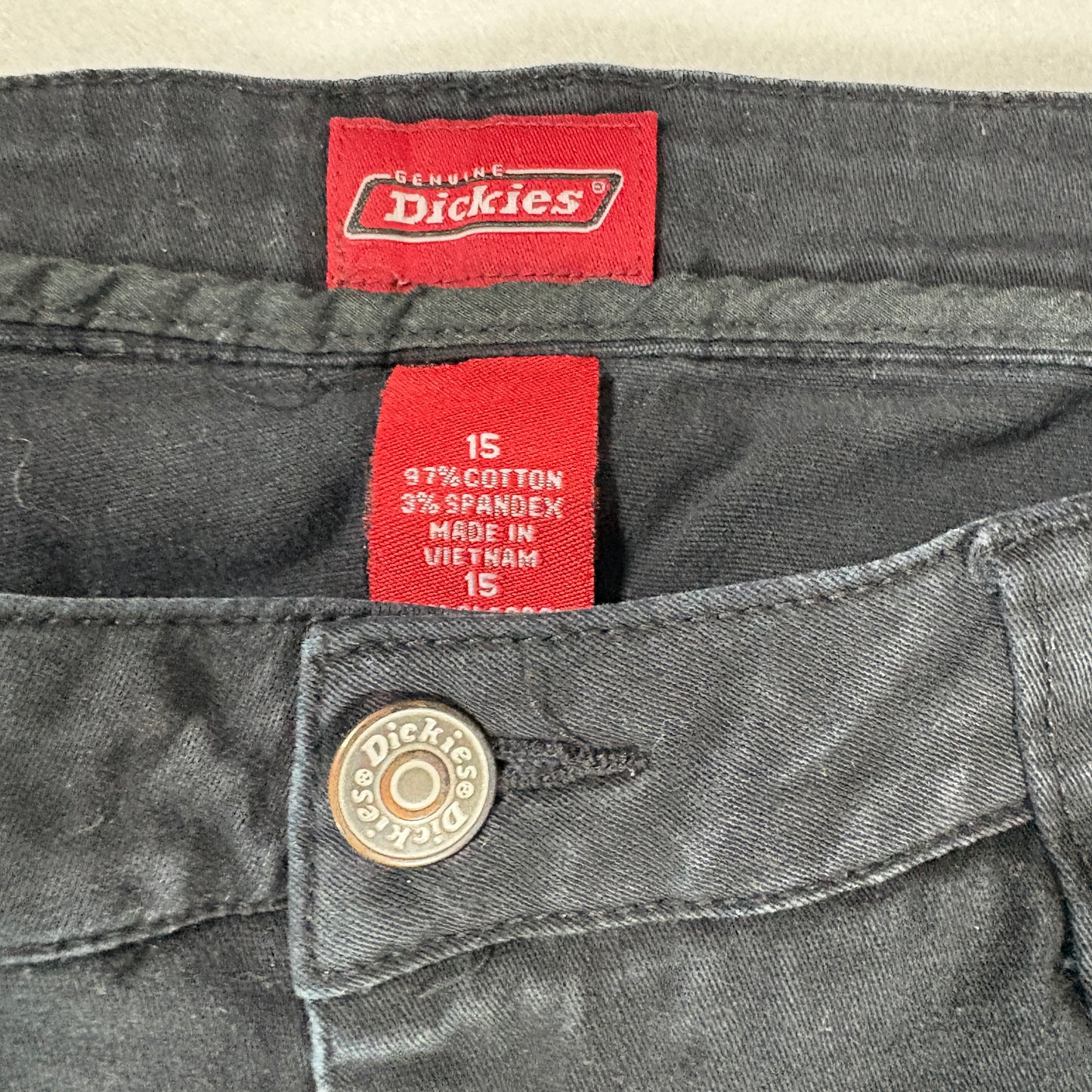 Dickies Women’s Black Pants Size 15 Straight Leg Stretch Cotton Blend Workwear