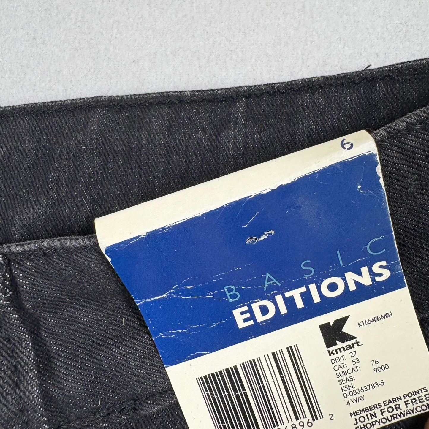 Basic Editions Womens Jeans 6 Black Denim Straight Stretch NWT Vintage Y2K Kmart