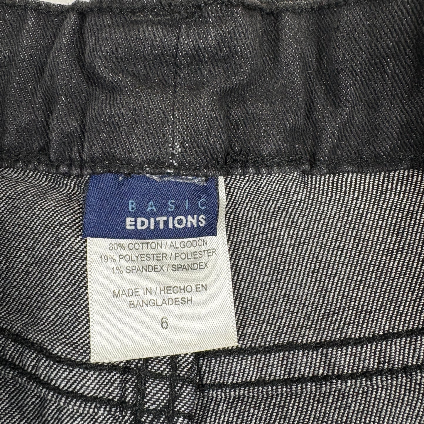 Basic Editions Womens Jeans 6 Black Denim Straight Stretch NWT Vintage Y2K Kmart