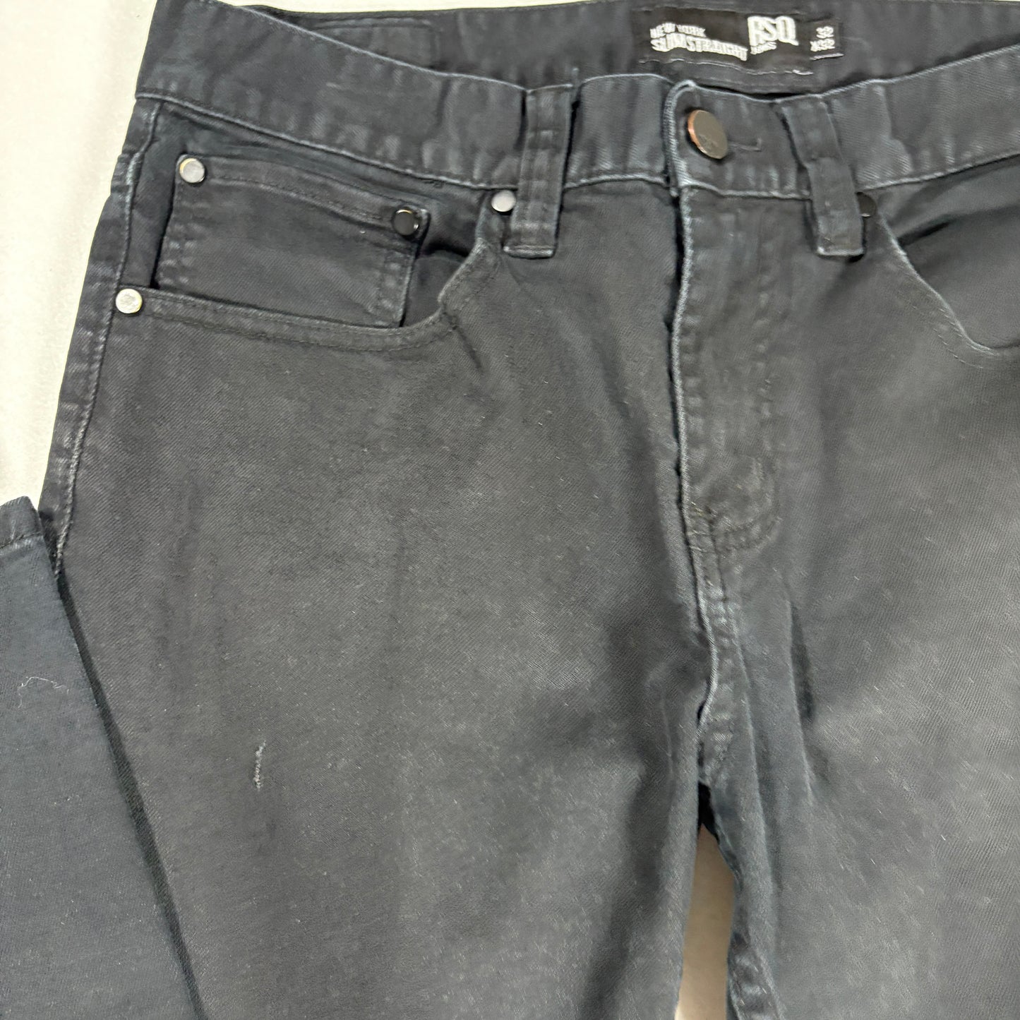 RSQ Jeans Men’s Black New York Slim Straight Denim Pants Size 32x32
