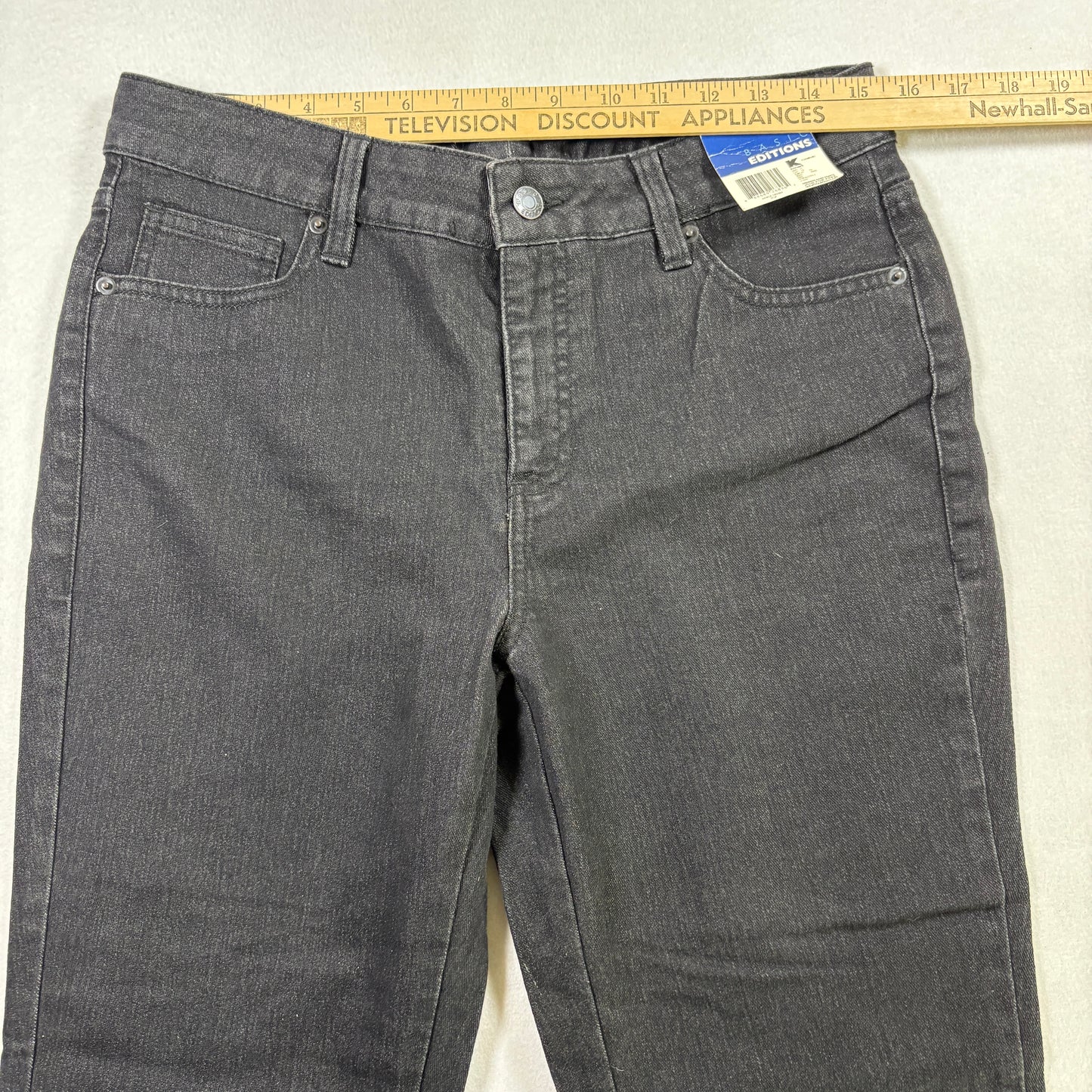 Basic Editions Womens Jeans 6 Black Denim Straight Stretch NWT Vintage Y2K Kmart