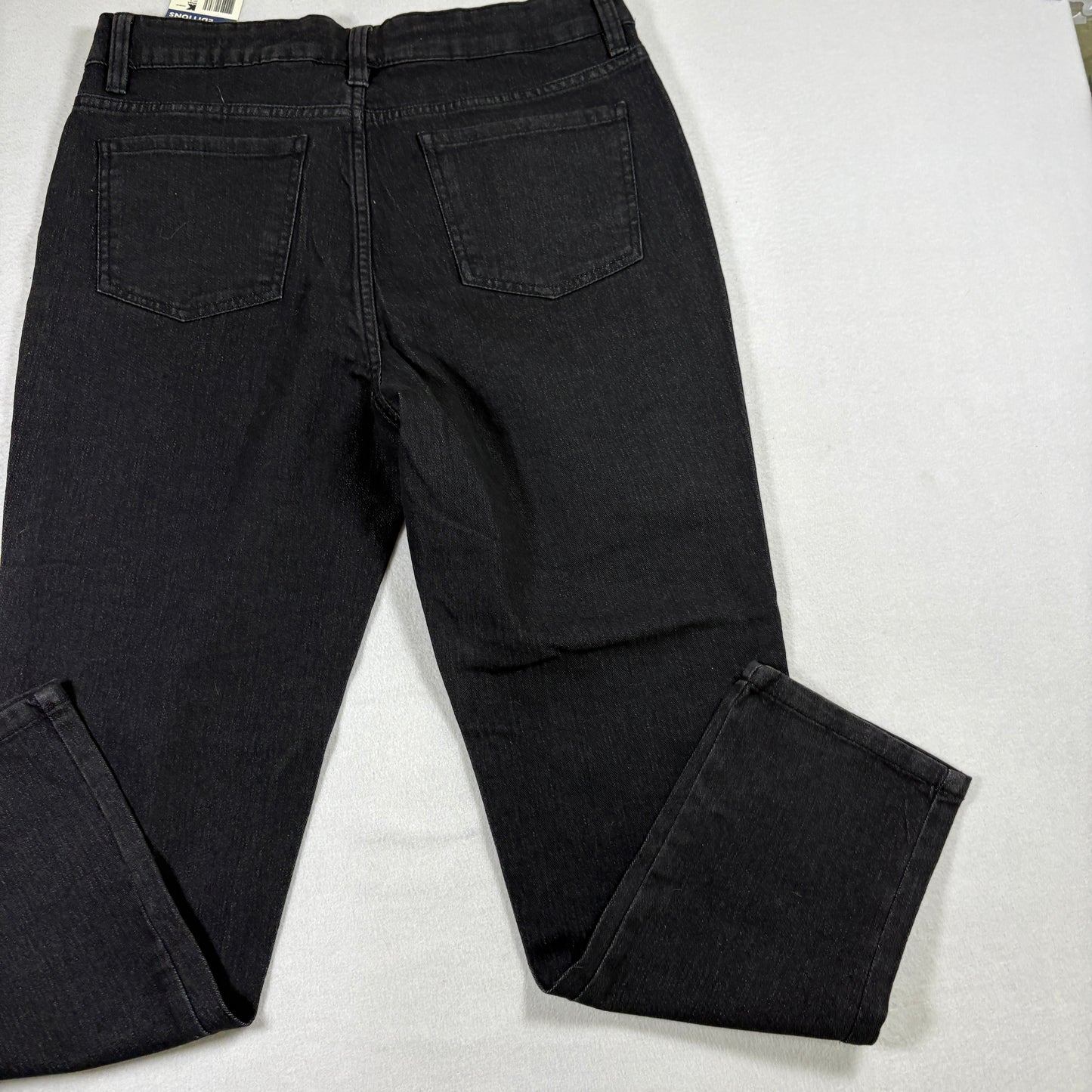 Basic Editions Womens Jeans 6 Black Denim Straight Stretch NWT Vintage Y2K Kmart