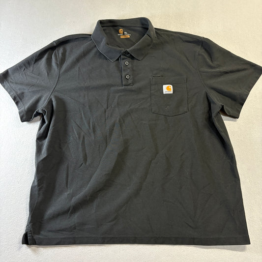 Carhartt Pocket Polo Shirt 2XL Fits Like 2XL Black Workwear Original Fit
