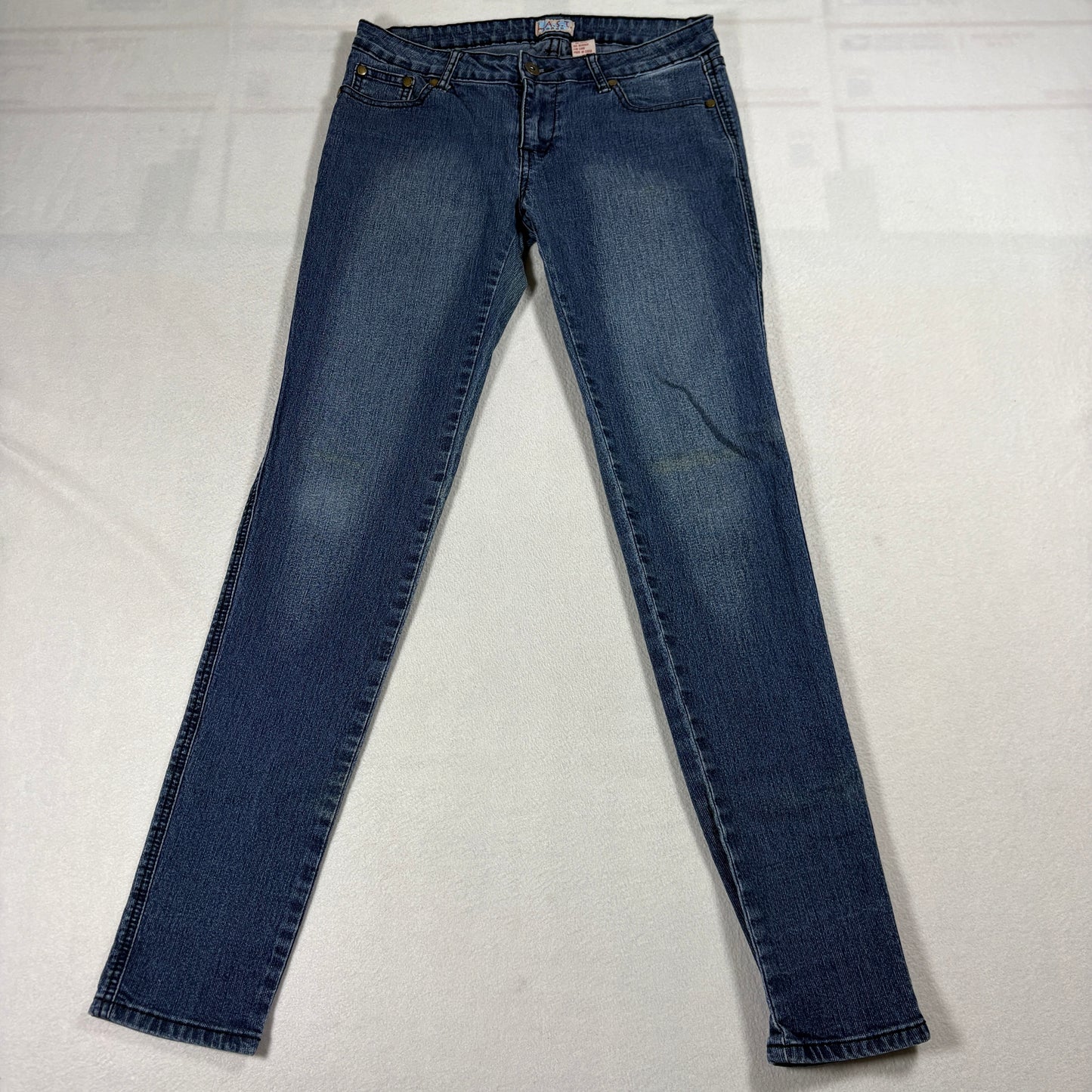 A.S.T. Jeans Juniors Size 3 Blue Stretch Skinny Jeans Embroidered Pockets