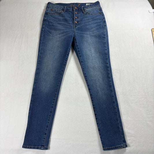 Seven7 Jeans Womens High Rise Skinny Size 10 Blue Stretch Denim Pants Retro Jean