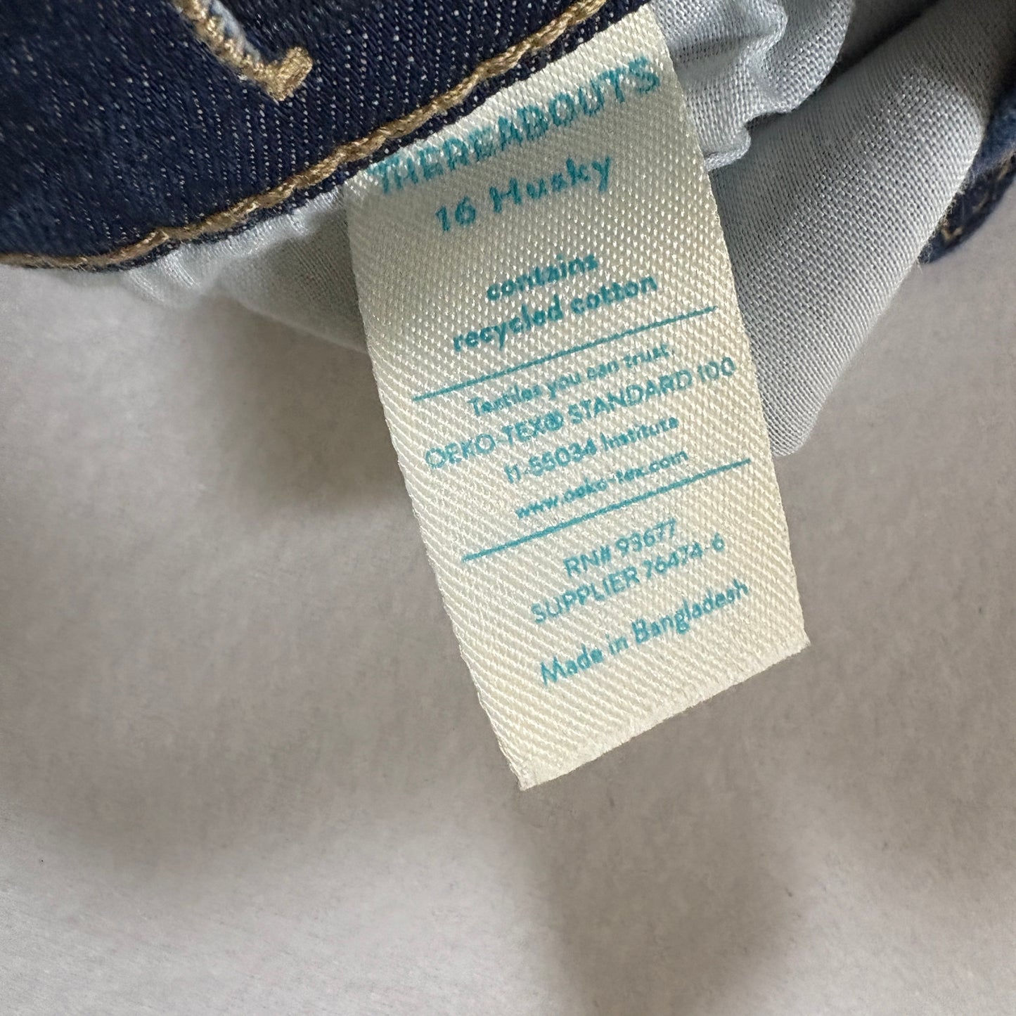 Thereabouts Boys Jeans Size 16 Husky Straight Fit Dark Wash Denim