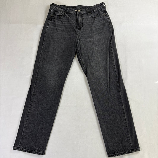 American Eagle Strigid Womens 10 Black Straight Leg Jeans Mid Rise Stretch Denim