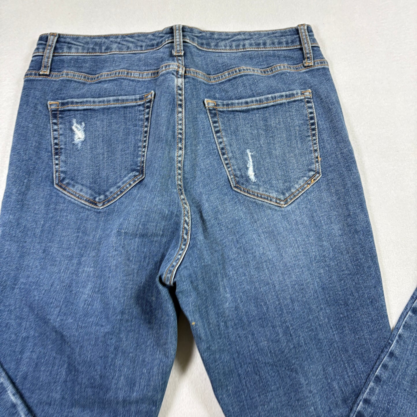 Wild Fable Womens Jeans 14/32R Y2K Racing Stripe Distressed Skinny Blue Denim