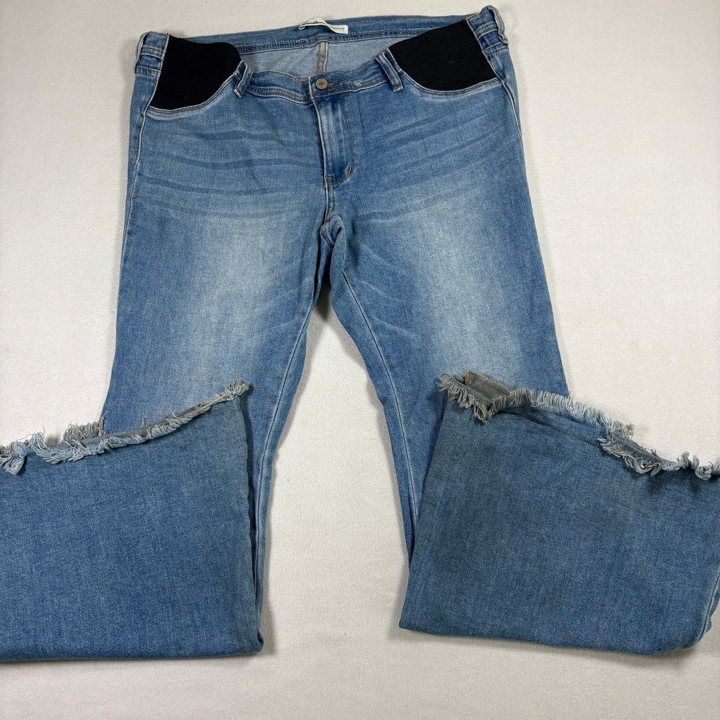 Kim Camo Maurices Womens Jeans 17/32 Y2K Raw Hem Distressed Grunge Blue Denim